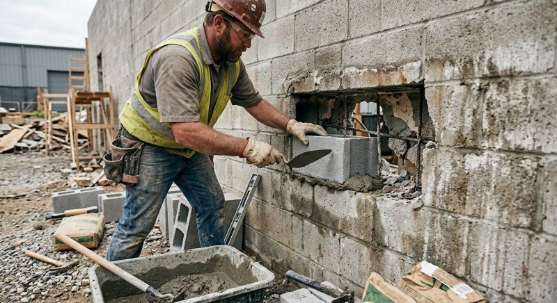 Cinder Block Wall Repair in Adel, GA