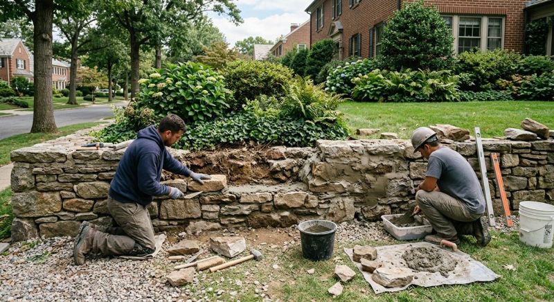 Stone Wall Repair in Lowndes County, GA
